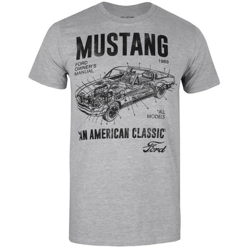 Vêtements Homme T-shirts manches longues Ford Mustang Manual Gris