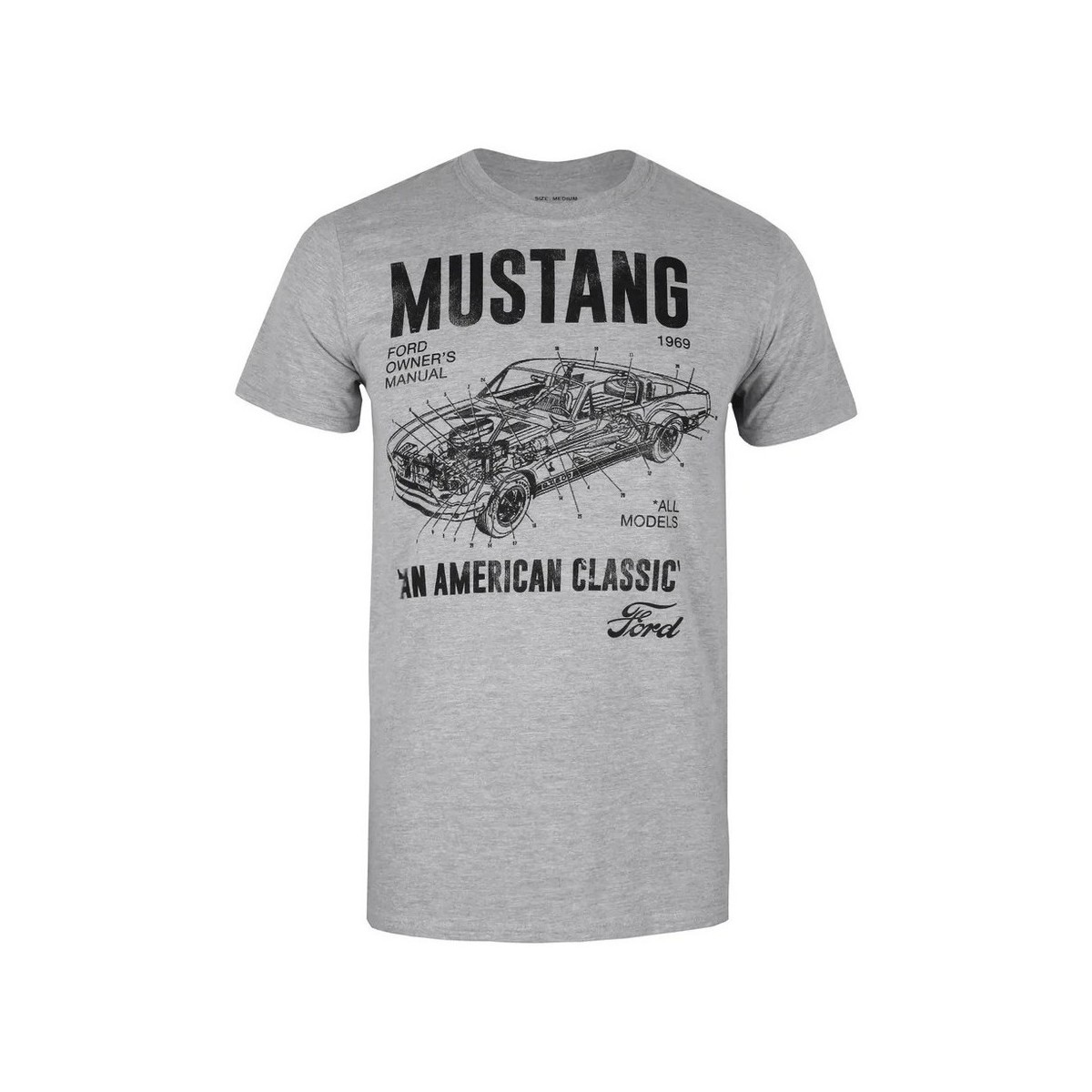 Vêtements Homme T-shirts manches longues Ford Mustang Manual Gris