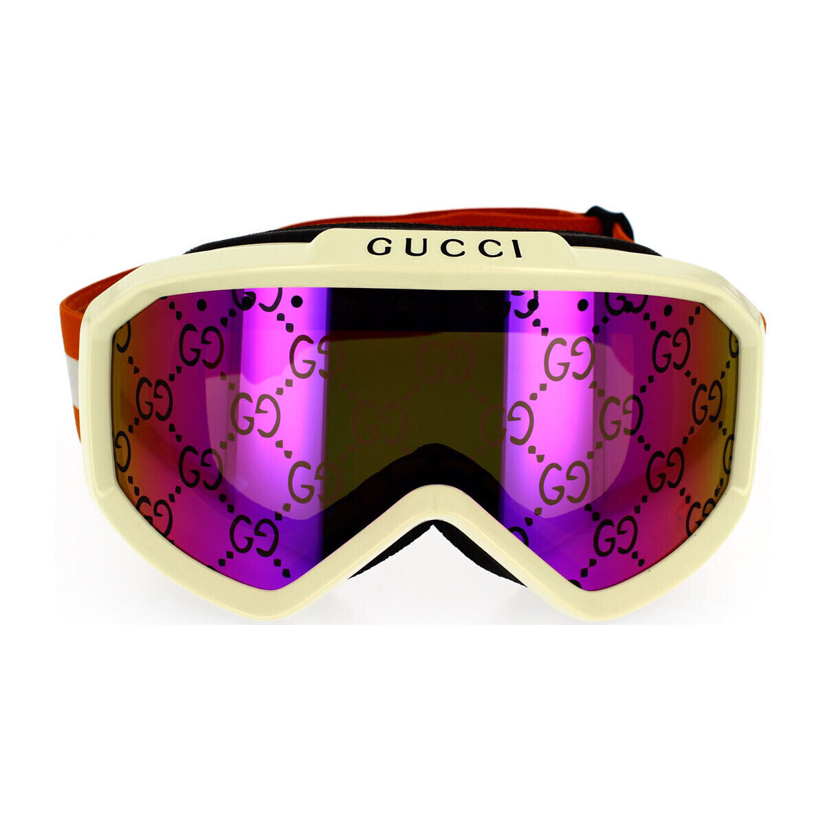Montres & Bijoux Lunettes de soleil Gucci Occhiali da Sole  Maschera da Sci e Snowboard GG1210S 002 Orange
