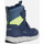 Chaussures Fille Low boots Geox J FLEXYPER BOY B ABX bleu marine/jaune fluo