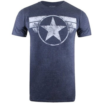 Vêtements T-shirts manches longues Captain America  Bleu
