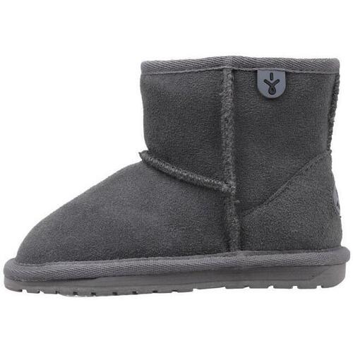 Chaussures Fille Bottes EMU WALLABY MINI Gris