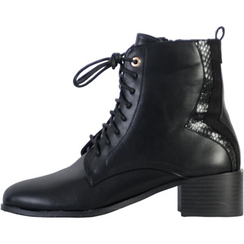 Chaussures Femme Boots Boot à Lacetsry Bottine Cuir Noir