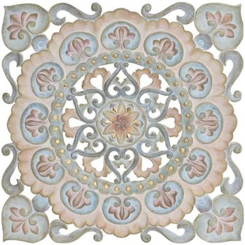 Maison & Déco Tableaux / toiles Item International Bas relief en bois motif fleur Blanc