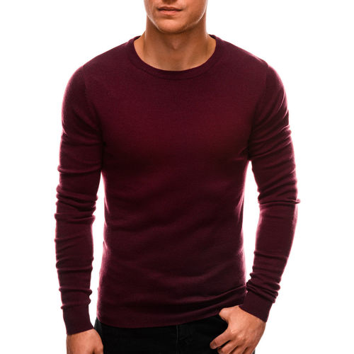 Monsieurmode Pull homme col rond Pull EO199 rouge bordeaux Rouge