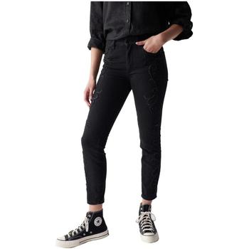 Vêtements Femme ruffle-trim Jeans Salsa  Noir