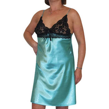 Vêtements Femme Pyjamas / Chemises de nuit Chapeau-Tendance Nuisette avec dentelle - Bleu turquoise Bleu turquoise