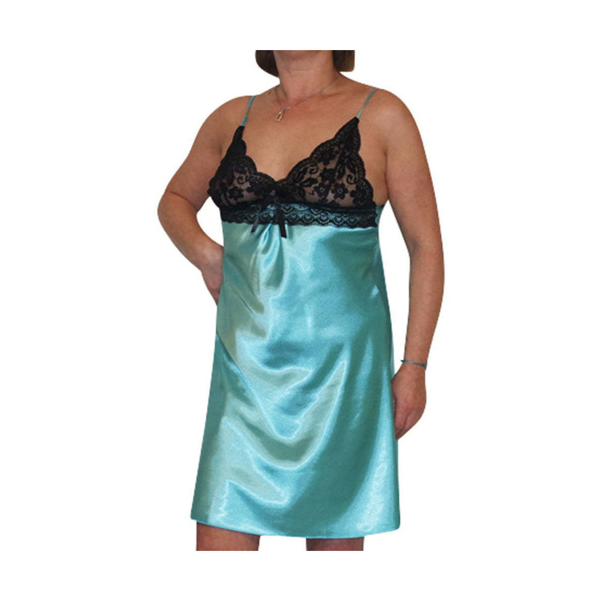 Vêtements Femme Bouts de canapé / guéridons Nuisette avec dentelle - Bleu turquoise Autres