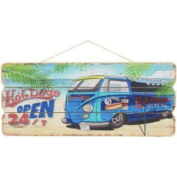 Maison & Déco Bouts de canapé / guéridons Signes Grimalt Décoration murale en bois à suspendre Van Bleu Multicolore