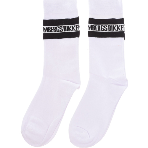 Sous-vêtements Homme Chaussettes hautes Bikkembergs BK022-WHITE-BLACK Multicolore