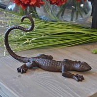 Nat et Nin Statuettes et figurines La Grande Prairie Grande salamandre déco fonte 27x15cm Marron
