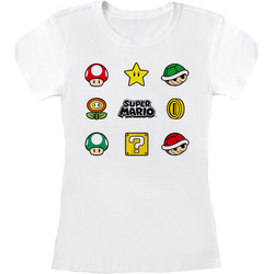 Vêtements Femme T-shirts manches longues Super Mario  Blanc