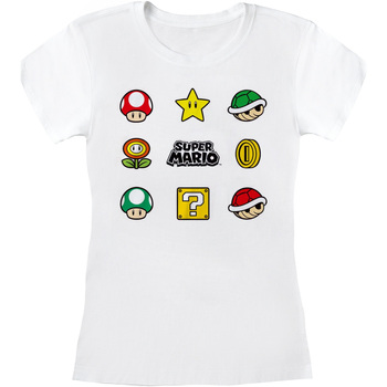 Vêtements Femme T-shirts manches longues Super Mario  Blanc