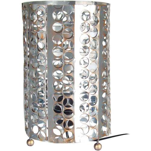 Maison & Déco sous 30 jours Tosel Lampe de chevet cylindrique métal aluminium Argenté