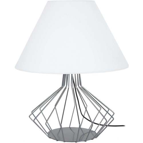 Maison & Déco Lampes de bureau Tosel Lampe de salon filaire métal aluminium et blanc Argenté