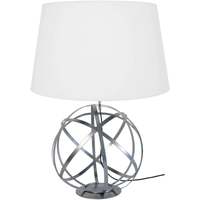 Maison & Déco Lampes de bureau Tosel Lampe de salon globe métal aluminium et blanc Argenté