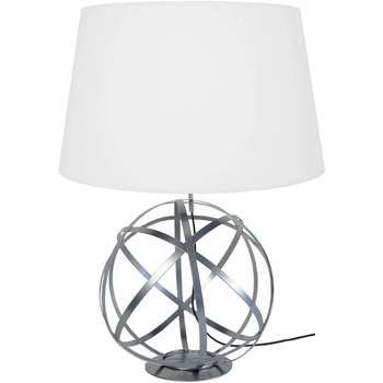 Maison & Déco Lampes de bureau Tosel Lampe de salon globe métal aluminium et blanc Argenté