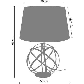 Tosel Lampe de salon globe métal aluminium et blanc Argenté