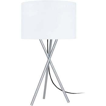 Maison & Déco Lampes de bureau Tosel Lampe de chevet trépied métal aluminium et blanc Argenté