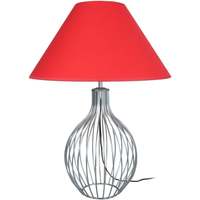 Maison & Déco Lampes de bureau Tosel Lampe de salon filaire métal aluminium et rouge Argenté