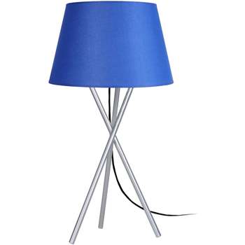 Lampes de bureau Lampes de bureau Tosel Lampe de chevet trépied métal aluminuim et bleu Argenté