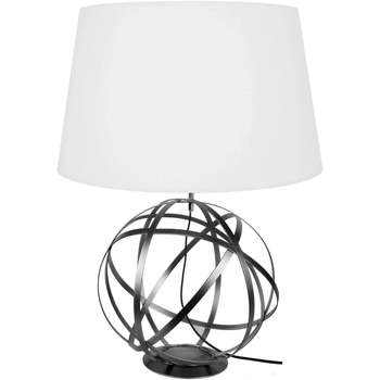 Maison & Déco Lampes de bureau Tosel Lampe de salon globe métal antharcite et blanc Gris