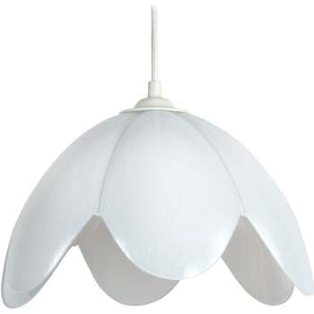 Suspension Conique Tissu Taupe Lustres / suspensions et plafonniers Tosel Suspension dôme verre blanc Blanc