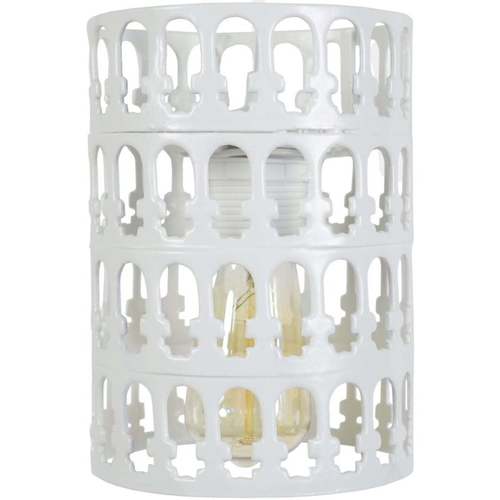 Maison & Déco Lustres / suspensions et plafonniers Tosel Suspension cylindrique métal blanc Blanc