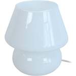 Lampe de chevet champignon verre blanc