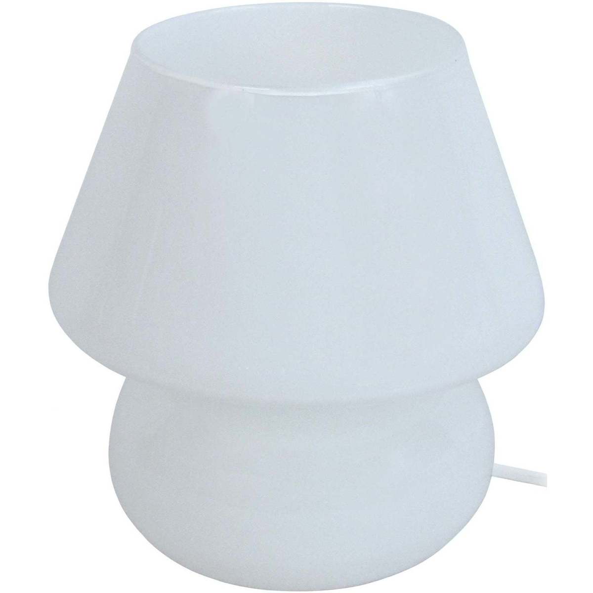 Maison & Déco Lampes de bureau Tosel Lampe de chevet champignon verre blanc Blanc