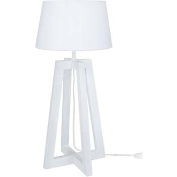 Sandales et Nu-pieds Lampes de bureau Tosel Lampe de chevet colonne bois blanc Blanc