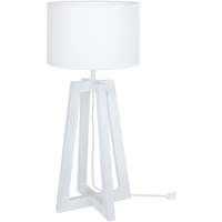 Maison & Déco Lampes de bureau Tosel Lampe de chevet colonne bois blanc Blanc