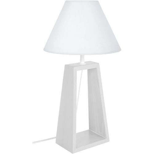 Flora And Co Lampes de bureau Tosel Lampe de chevet colonne bois blanc Blanc