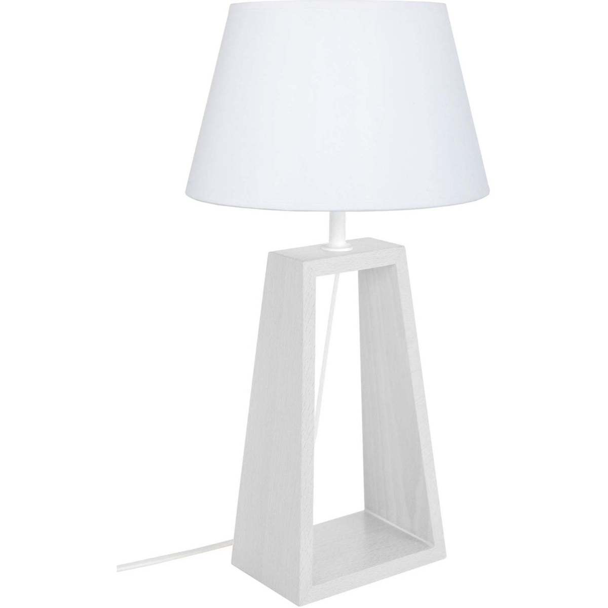 Bougies / diffuseurs Lampes de bureau Tosel Lampe de chevet colonne bois blanc Blanc
