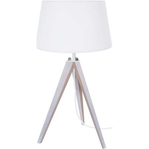 Calvin Klein Jea Lampes de bureau Tosel Lampe de chevet trépied bois blanc Blanc