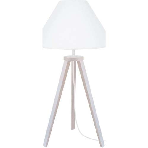 Maison & Déco Lampes de bureau Tosel Lampe de chevet trépied bois blanc Blanc