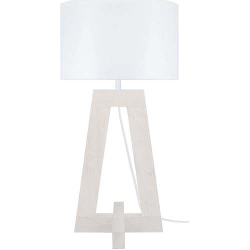 Sandales et Nu-pieds Lampes de bureau Tosel Lampe a poser colonne bois blanc Blanc