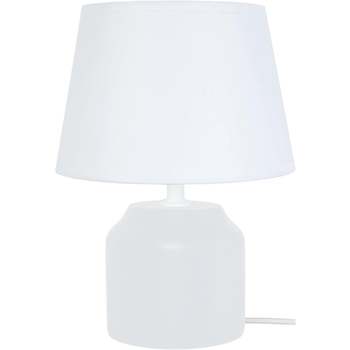 Maison & Déco Lampes de bureau Tosel Lampe de chevet cylindrique bois blanc Blanc