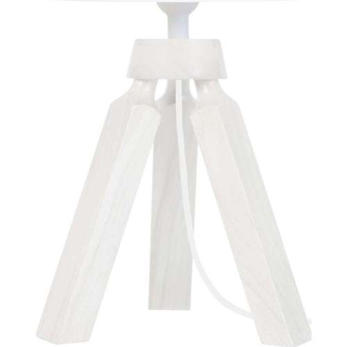 Suspension Conique Tissu Taupe Lampes de bureau Tosel Lampe de chevet trépied bois blanc Blanc