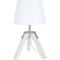 Maison & Déco Lampes de bureau Tosel Lampe de chevet trépied bois blanc Blanc