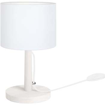 Maison & Déco Lampes de bureau Tosel Lampe de chevet droit bois blanc Blanc