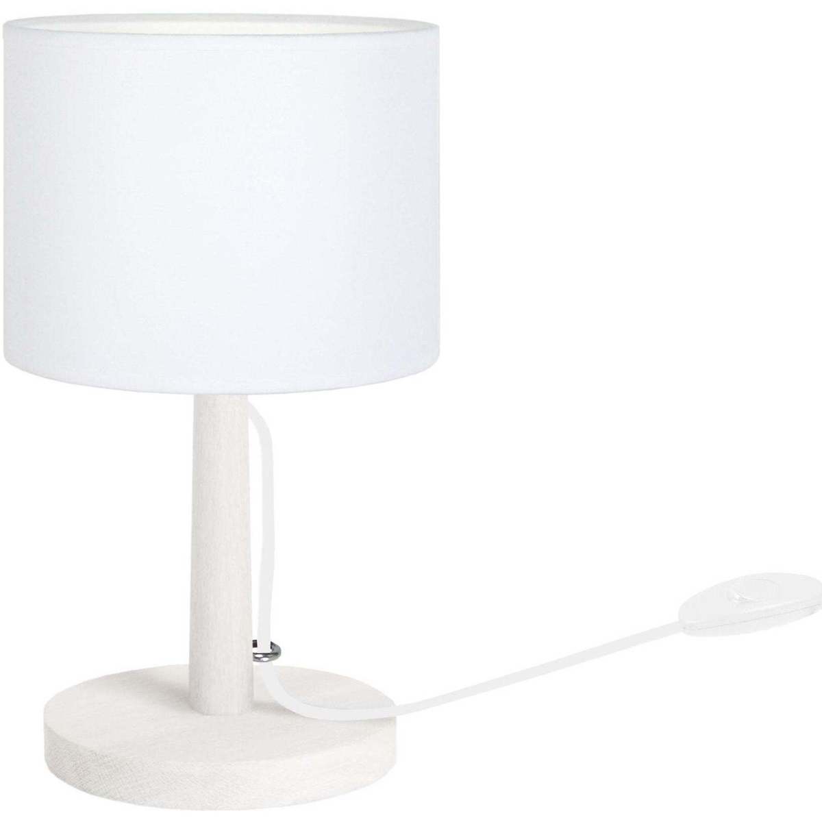 Maison & Déco Flora And Co Tosel Lampe de chevet droit bois blanc Blanc