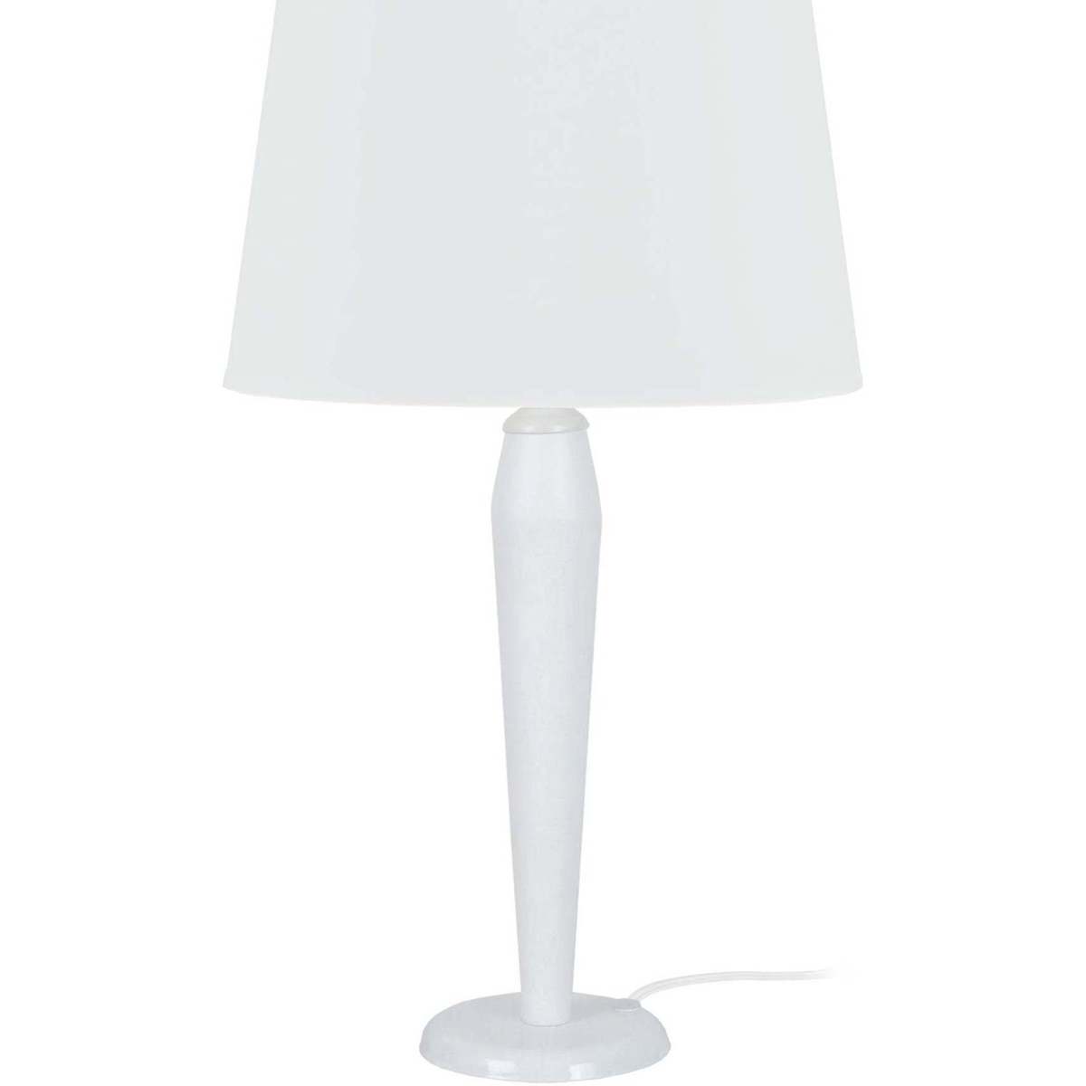 Maison & Déco Lampes de bureau Tosel Lampe de chevet conique métal  et bois blanc Blanc