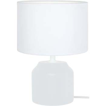 Maison & Déco Lampes de bureau Tosel Lampe de chevet cylindrique bois blanc d'ivoire Blanc