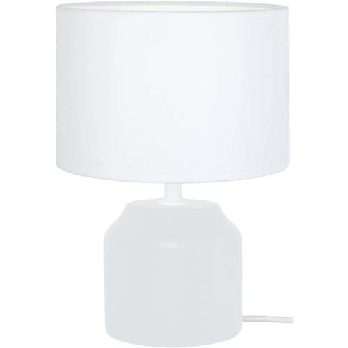 Maison & Déco Lampes de bureau Tosel Lampe de chevet cylindrique bois blanc d'ivoire Blanc