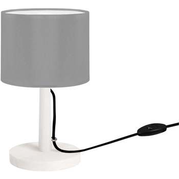 Maison & Déco Lampes de bureau Tosel Lampe de chevet droit bois blanc et gris Blanc