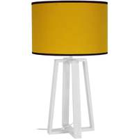 Tops / Blouses Lampes de bureau Tosel Lampe de chevet colonne bois blanc et jaune Blanc
