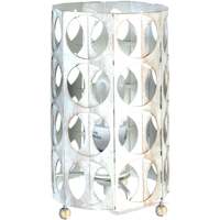 Maison & Déco Lampes de bureau Tosel Lampe de chevet cylindrique métal blanc et or Blanc