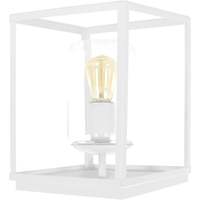 Maison & Déco Lampes de bureau Tosel Lampe a poser carré métal blanc et transparent Blanc
