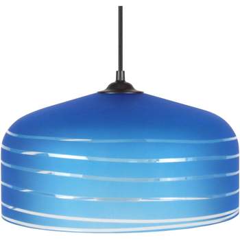 Ton sur ton Lustres / suspensions et plafonniers Tosel Suspension dôme verre bleu Bleu
